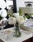 Artificial Flowers with White Roses in Vase, Fix Lifelike Fake Flowers in Vase with Artificial Water, Faux Flower Arrangements for Dining Table Centerpiece Decor